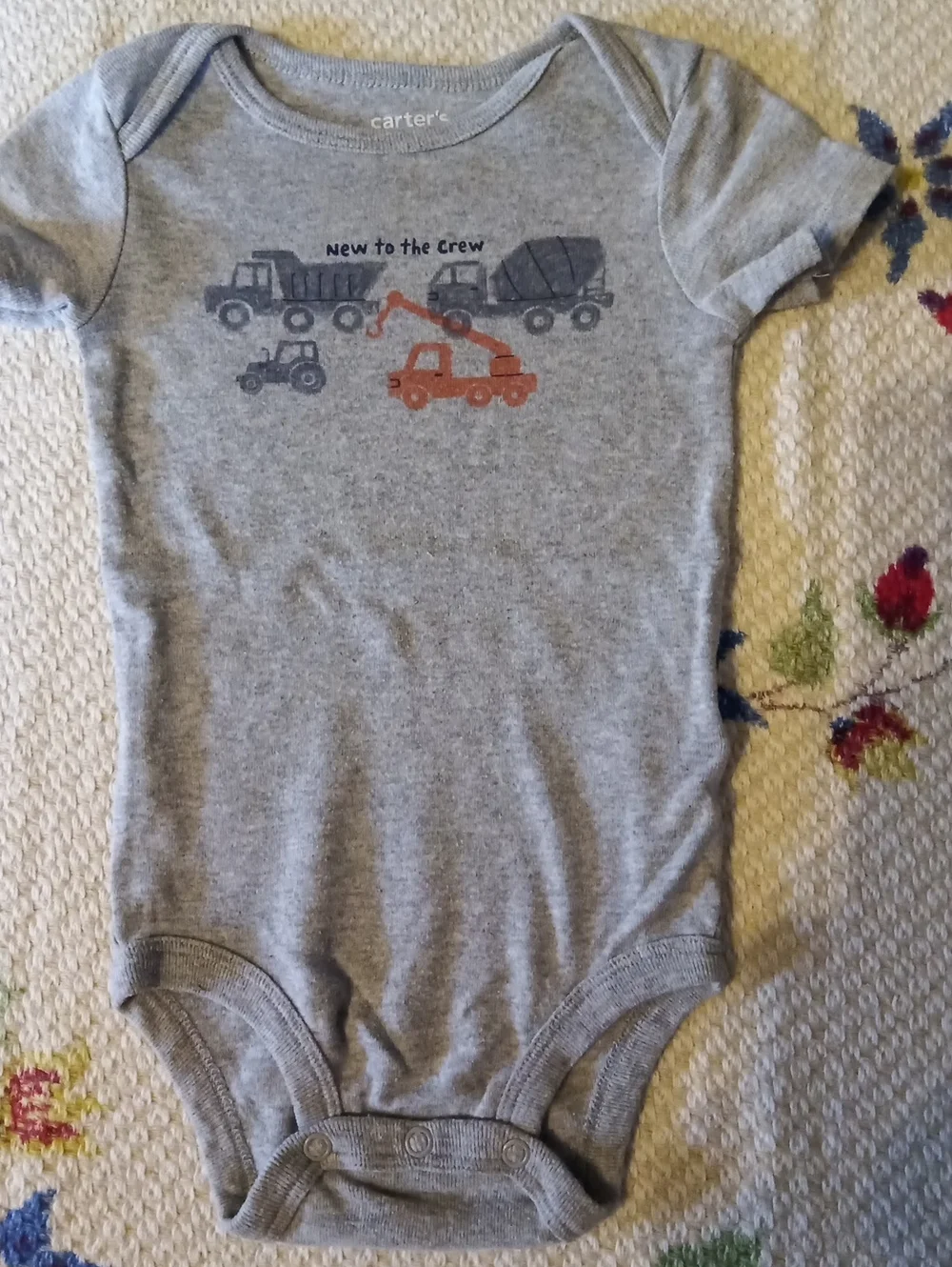 Carter's Gray Construction Vehicles Short-Sleeve One-Piece